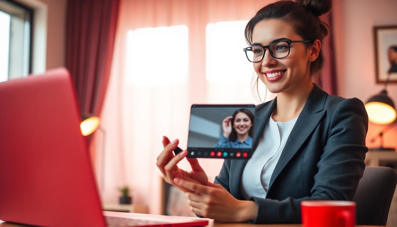 Aluna HideHigh em aula de inglês online